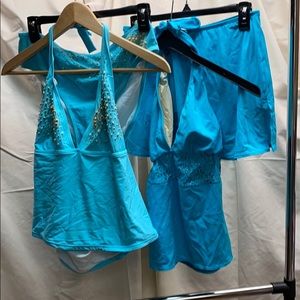 Tankini bundle turq/aqua size 14 /38DD & size 16 D